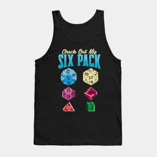 Funny Check Out My Six Pack RPG Gaming Dice Pun Tank Top by theperfectpresents